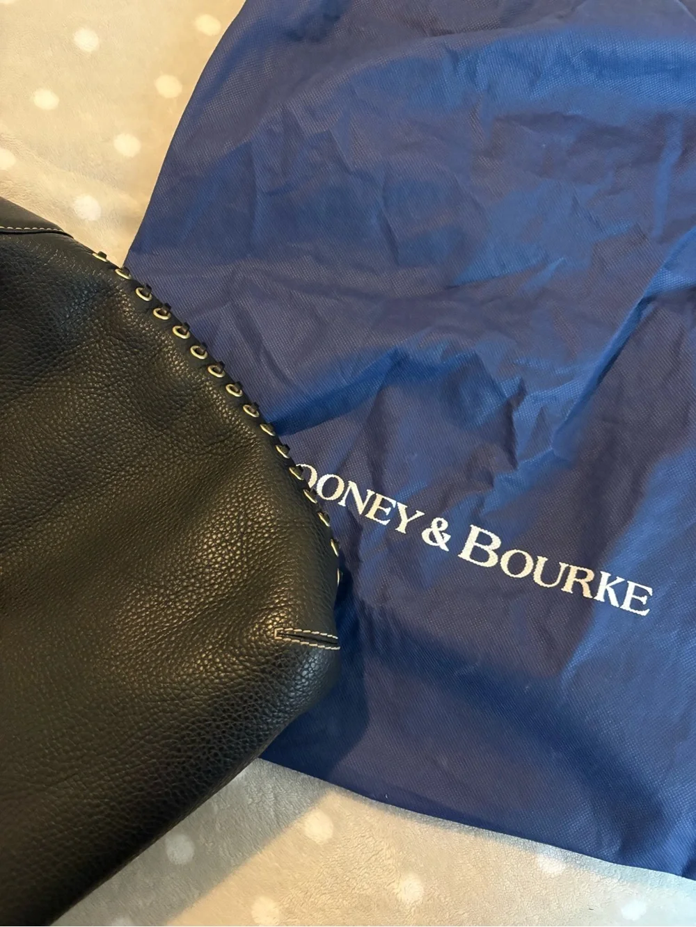 Dooney & Bourke Black Pebble Leather Hobo with Gold Hardware